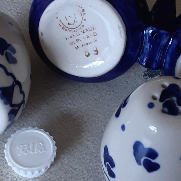 Hand Made Polish Three PC Salt & Pepper Signed and Numbered Heart to Heart - Picture 6 of 6